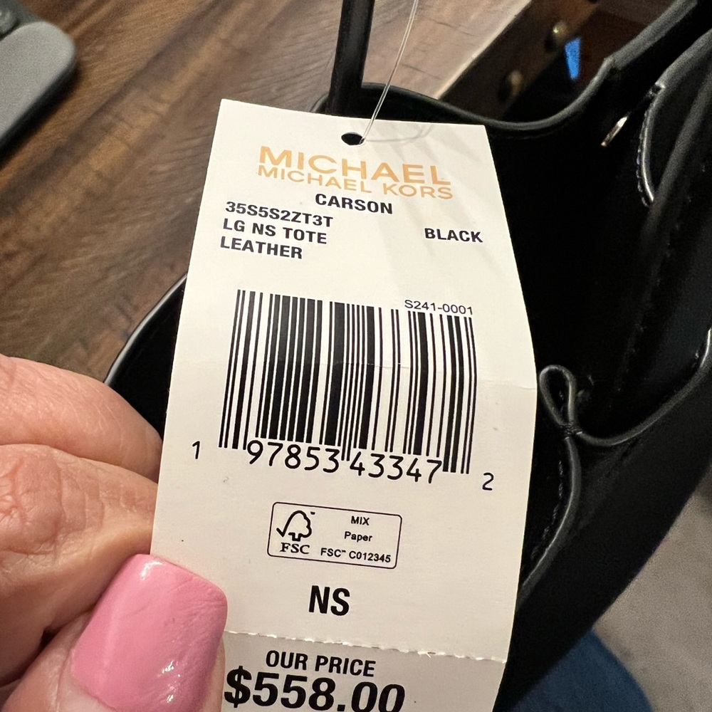 NWT Michael Kors Black Tote Bag - Picture 6 of 8